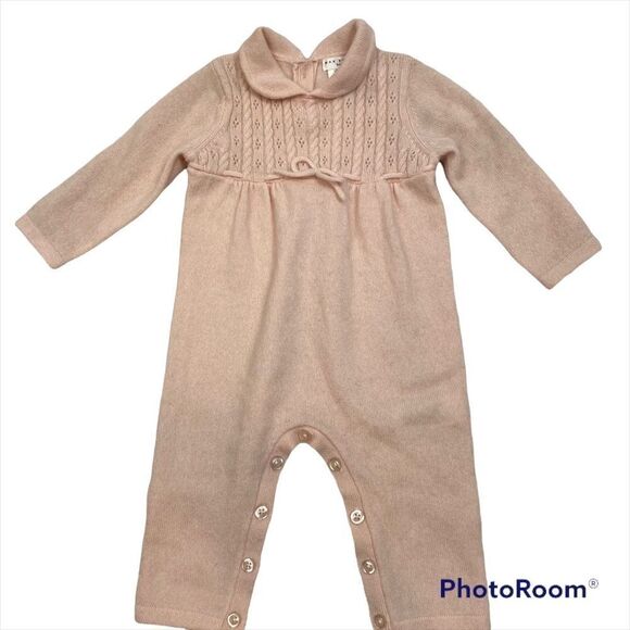 Brand New With Tags Max Studio Baby Pink Cashmere Long Sleeved One Piece 3-6 mos - Picture 2 of 11